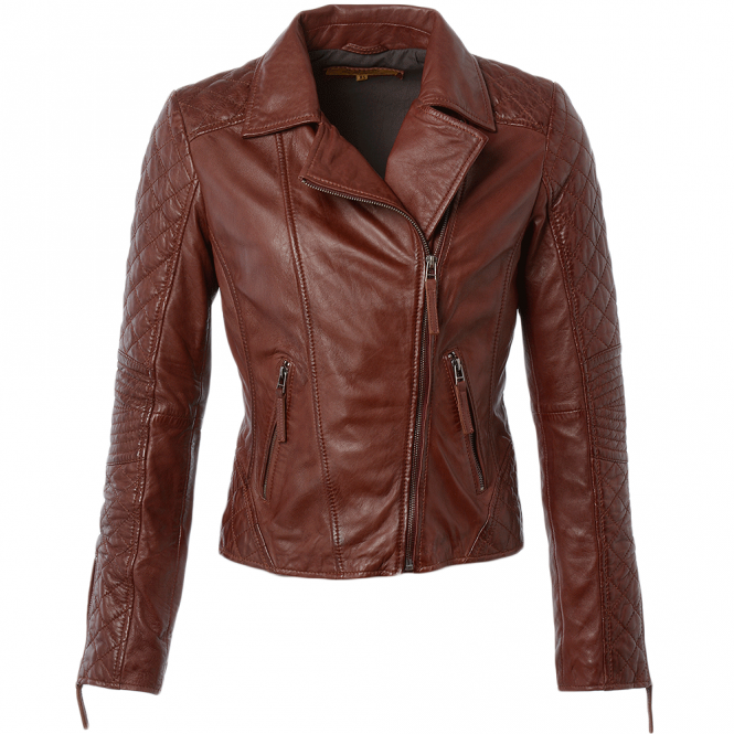 New Quilted Biker Leather Womens Brown Leather Jacket