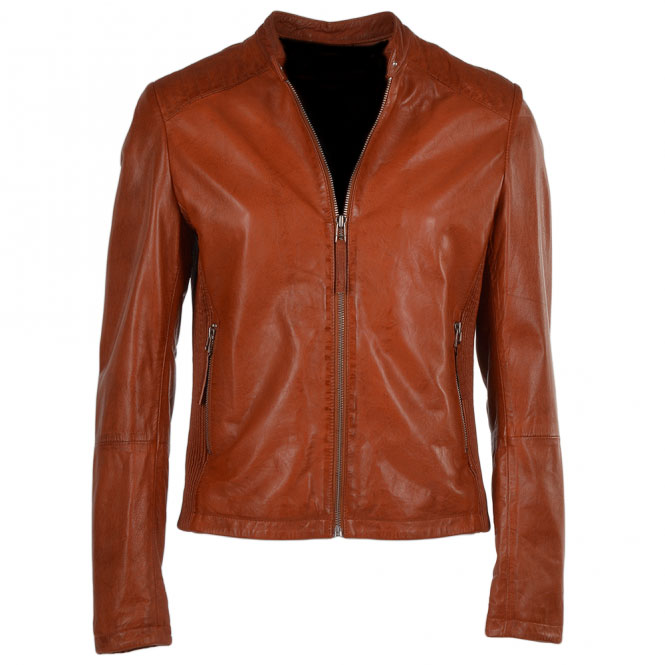 Womens Brown Leather Motorcycle Jacket